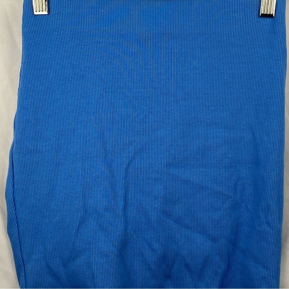 Zara Women’s High Waisted Ruched Rib Mini Blue Stretchy Skirt Size Small - Picture 12 of 16